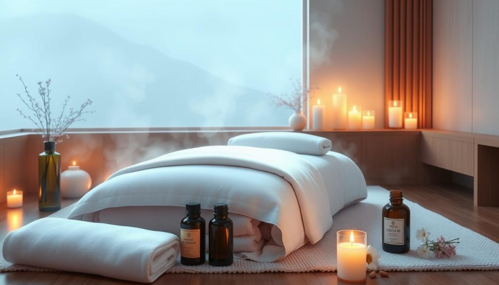 aromatherapy massage with essential oils