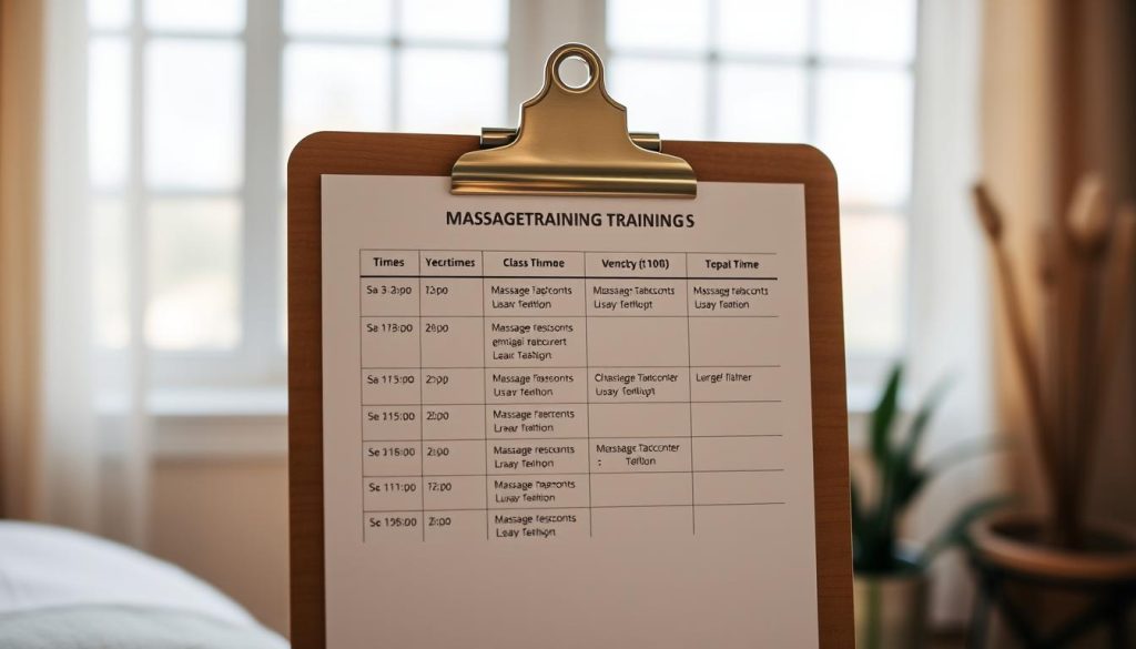 Massage training schedule