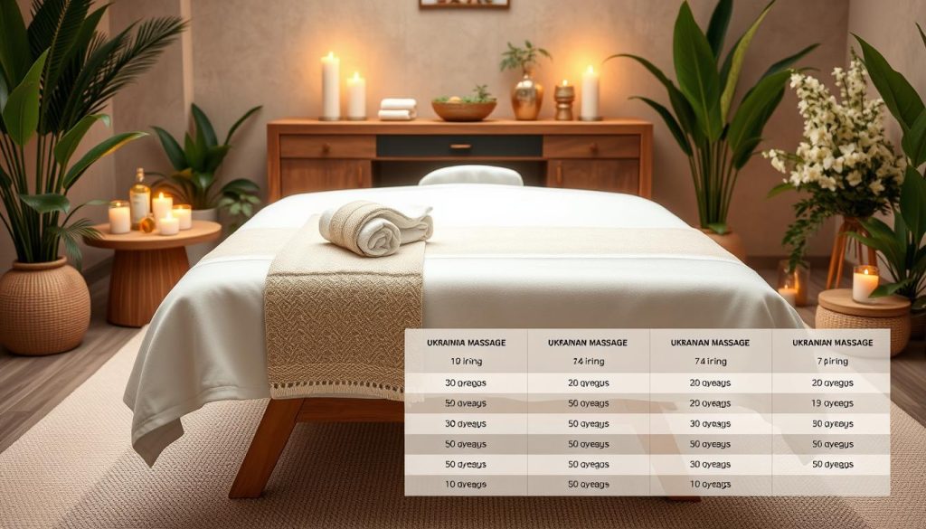 Ukrainian massage pricing
