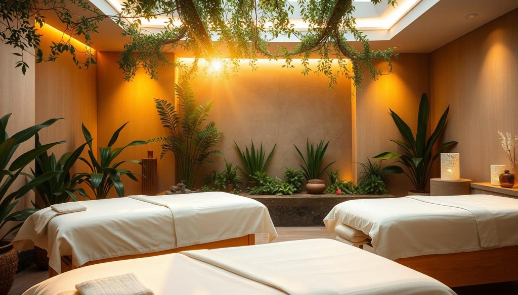 A serene massage studio nestled in the heart of Üsküdar, Istanbul, bathed in warm, golden lighting. Plush massage tables draped in crisp white linens, surrounded by soothing greenery and tranquil water features. Aromatic essential oils infuse the air, creating a calming ambiance. Soft, muted tones of the decor evoke a sense of relaxation and well-being. A haven of tranquility, where skilled massage therapists employ their expertise to alleviate tension and rejuvenate the mind and body. The perfect sanctuary to indulge in the restorative powers of our premium massage services. A serene massage studio nestled in the heart of Üsküdar, Istanbul, bathed in warm, golden lighting. Plush massage tables draped in crisp white linens, surrounded by soothing greenery and tranquil water features. Aromatic essential oils infuse the air, creating a calming ambiance. Soft, muted tones of the decor evoke a sense of relaxation and well-being. A haven of tranquility, where skilled massage therapists employ their expertise to alleviate tension and rejuvenate the mind and body. The perfect sanctuary to indulge in the restorative powers of our premium massage services.