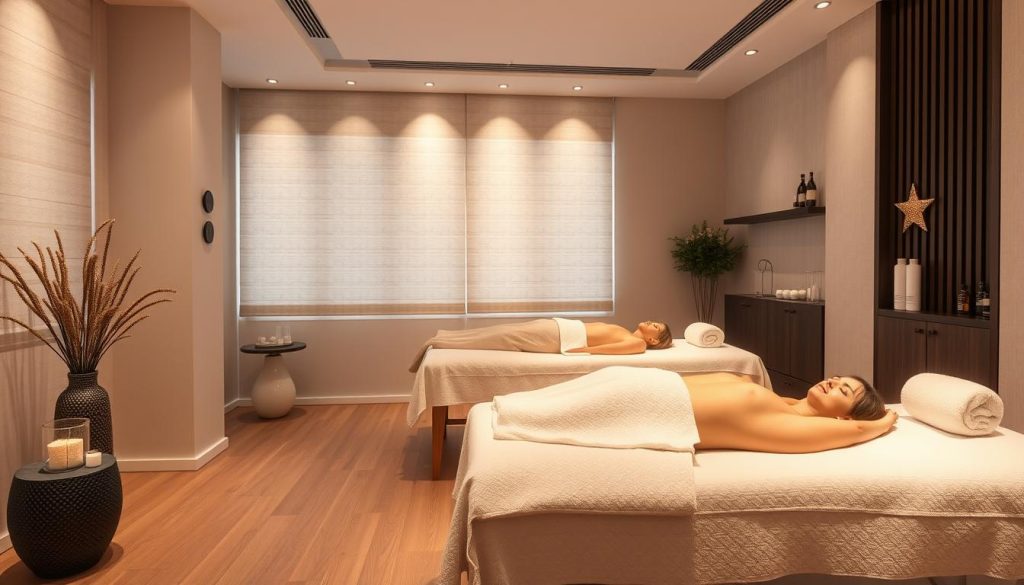 A serene and modern massage studio in Maltepe, with certified therapists skillfully administering relaxing Swedish, deep tissue, and aromatherapy massages. Soft lighting illuminates the soothing neutral-toned décor, plush massage tables, and tranquil ambiance. Clients recline in comfort, enveloped in the scent of essential oils as the expert hands of the massage therapists work to relieve tension and promote wellbeing. A tranquil oasis of calm, this professional massage establishment offers a rejuvenating respite from the bustling city. A serene and modern massage studio in Maltepe, with certified therapists skillfully administering relaxing Swedish, deep tissue, and aromatherapy massages. Soft lighting illuminates the soothing neutral-toned décor, plush massage tables, and tranquil ambiance. Clients recline in comfort, enveloped in the scent of essential oils as the expert hands of the massage therapists work to relieve tension and promote wellbeing. A tranquil oasis of calm, this professional massage establishment offers a rejuvenating respite from the bustling city.