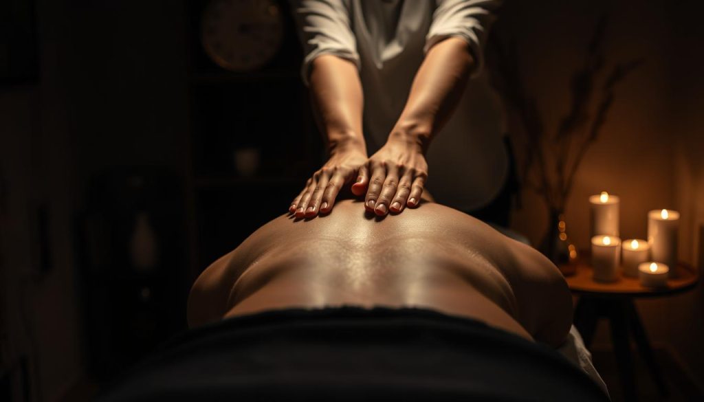 a professional massage therapist's hands delicately manipulating and kneading the muscles of a person's back, creating a serene and relaxing atmosphere in a cozy, dimly lit massage studio in Beylikdüzü, with soft lighting casting warm shadows and a soothing ambiance, a tranquil sanctuary for rest and rejuvenation