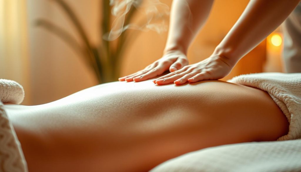 A soothing massage therapist's hands gently press and knead along a client's back, stimulating the release of happiness-inducing hormones like dopamine, serotonin, and oxytocin. Soft, warm lighting casts a tranquil glow, creating a serene, relaxing atmosphere. The scene exudes a sense of calm and well-being, reflecting the psychological benefits of massage therapy in İstanbul. Wispy tendrils of steam rise from scented oils, enhancing the sensory experience. The client's face is obscured, allowing the viewer to envision themselves as the recipient, fully immersed in the restorative, hormone-activating massage. A soothing massage therapist's hands gently press and knead along a client's back, stimulating the release of happiness-inducing hormones like dopamine, serotonin, and oxytocin. Soft, warm lighting casts a tranquil glow, creating a serene, relaxing atmosphere. The scene exudes a sense of calm and well-being, reflecting the psychological benefits of massage therapy in İstanbul. Wispy tendrils of steam rise from scented oils, enhancing the sensory experience. The client's face is obscured, allowing the viewer to envision themselves as the recipient, fully immersed in the restorative, hormone-activating massage.