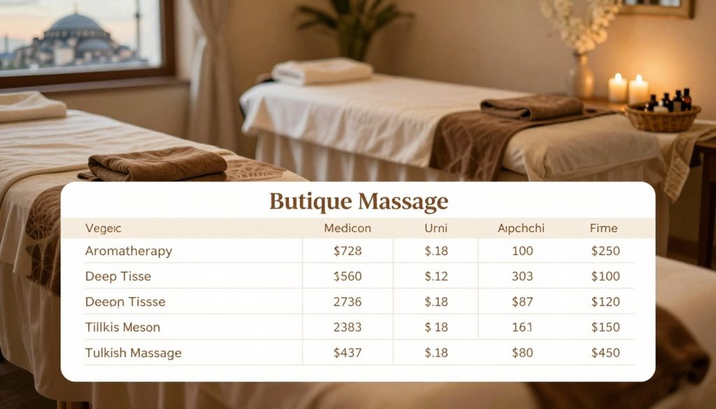 private massage prices Istanbul